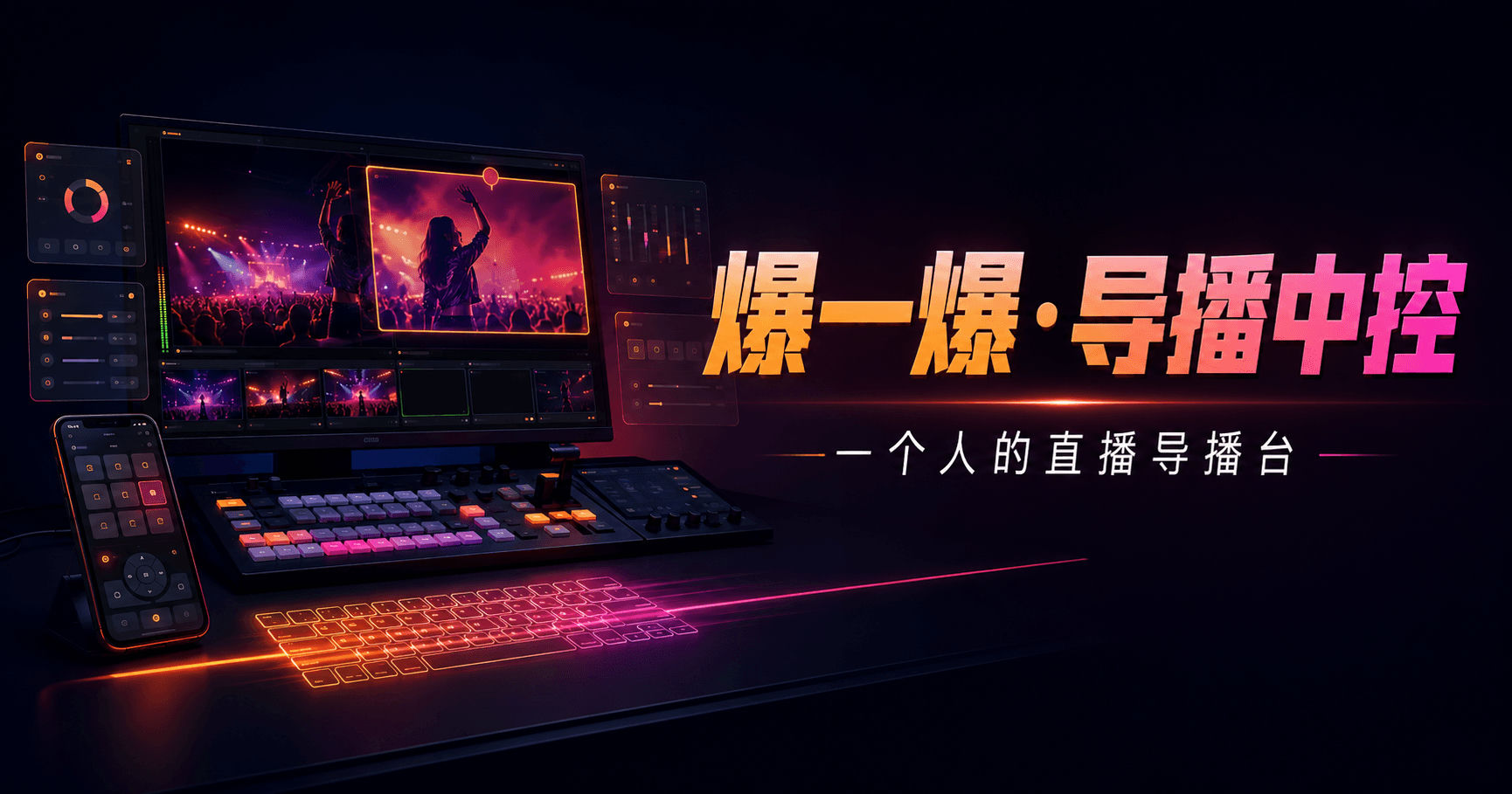 爆一爆·导播中控 · 一个人的直播导播台 —— 直播 / 教学 / 路演 一体化导播中控